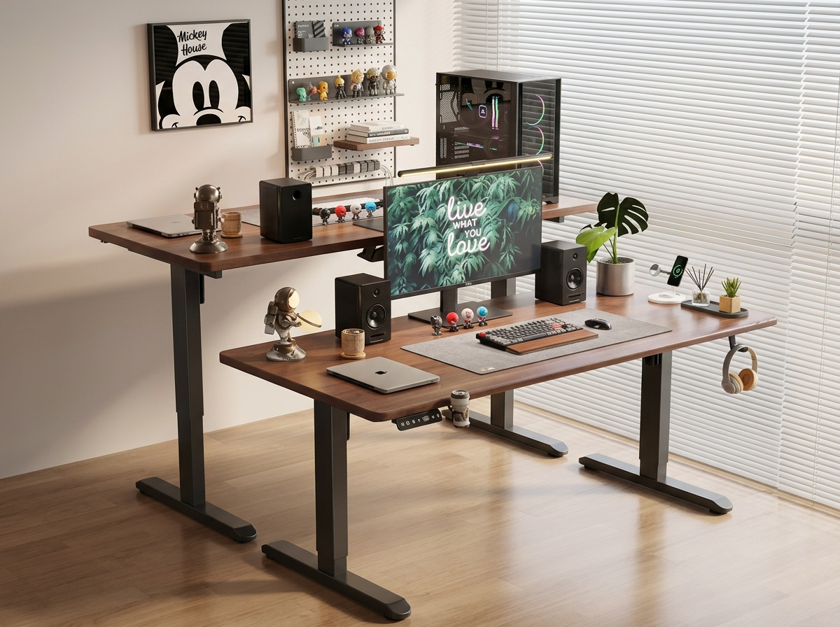 Electric Height Adjustable Standing Desk with carbon fibre top