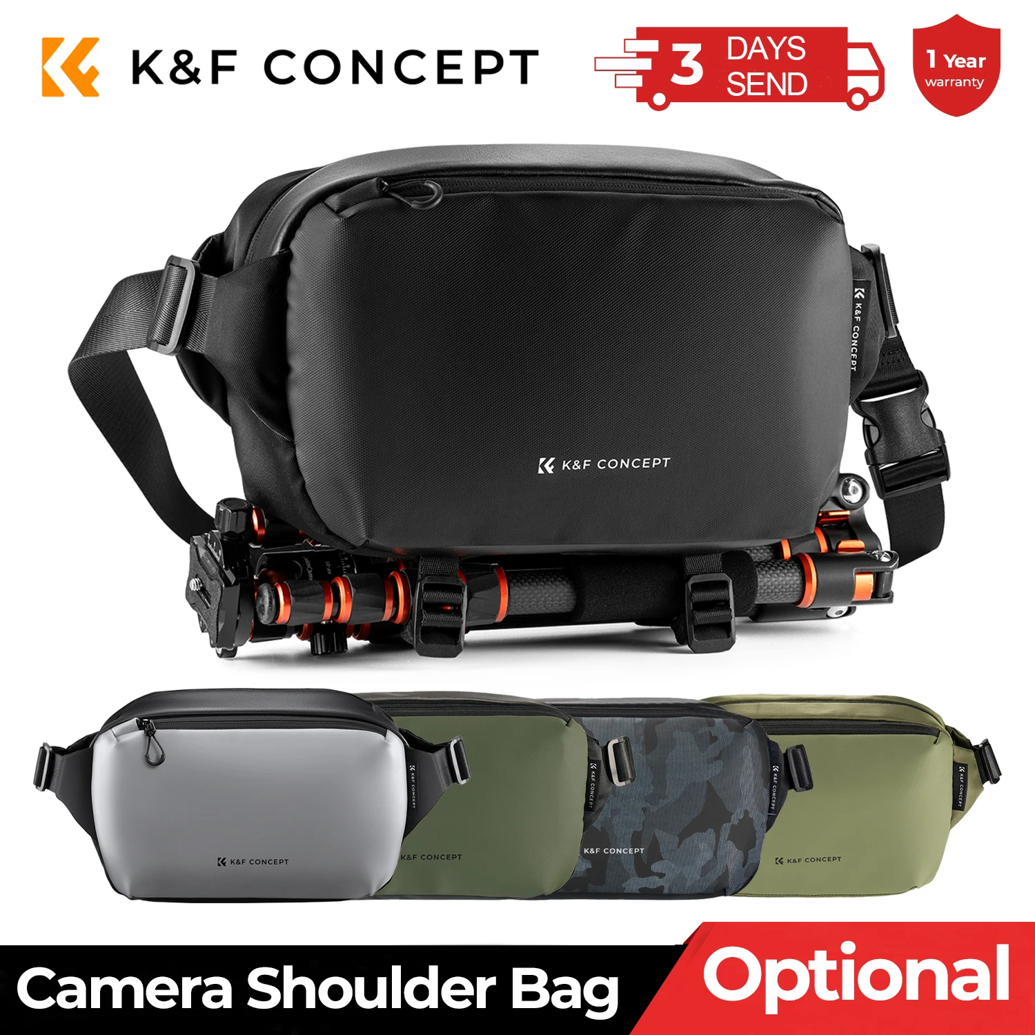 K&F CONCEPT Camera Shoulder Sling Bag