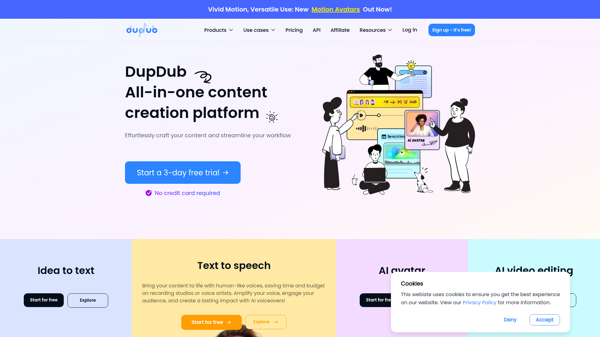 DupDub.com dashboard preview