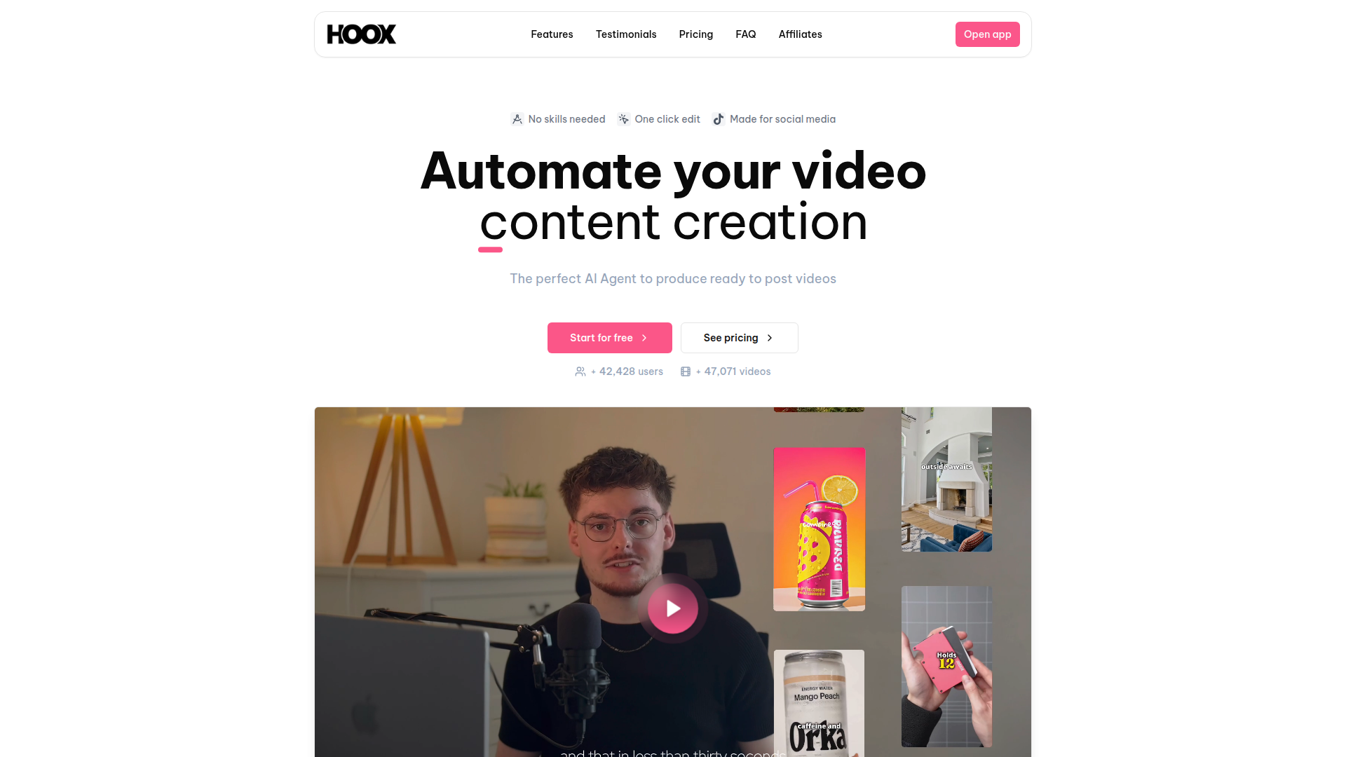 Hoox dashboard preview