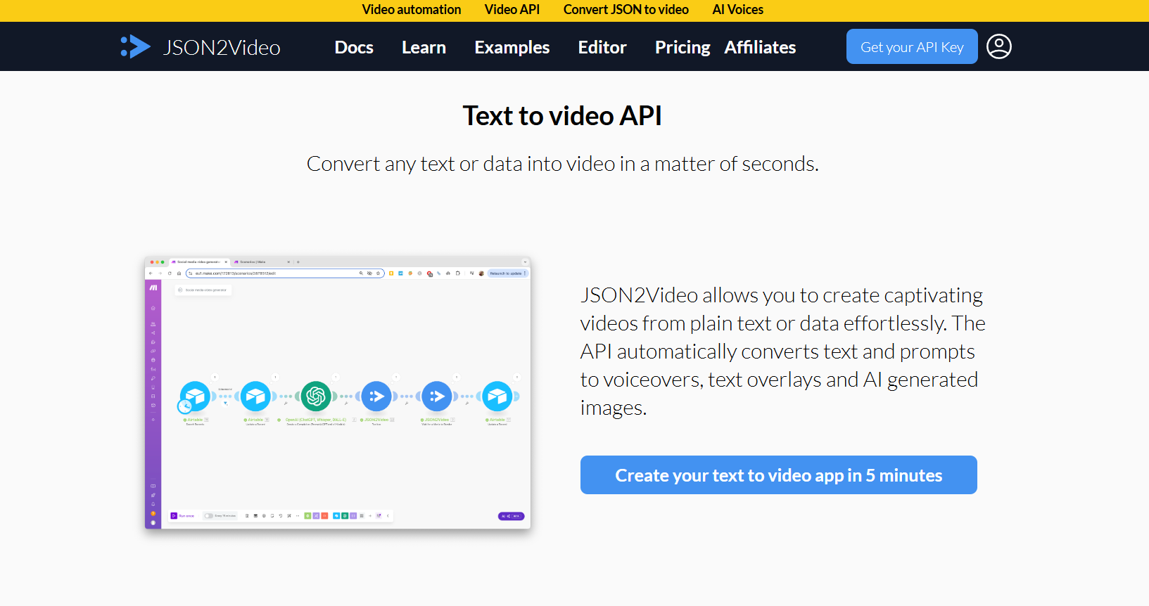 JSON2Video preview