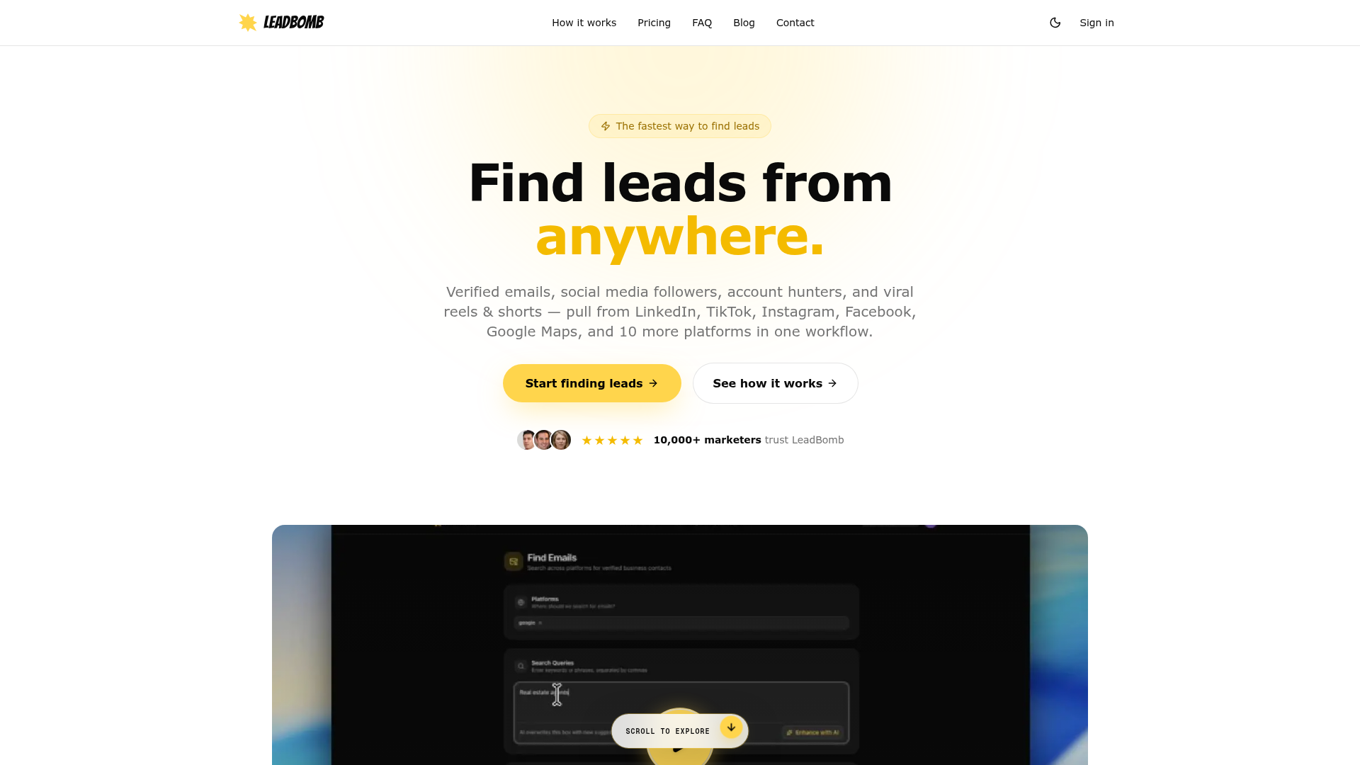 LeadBomb lead generation