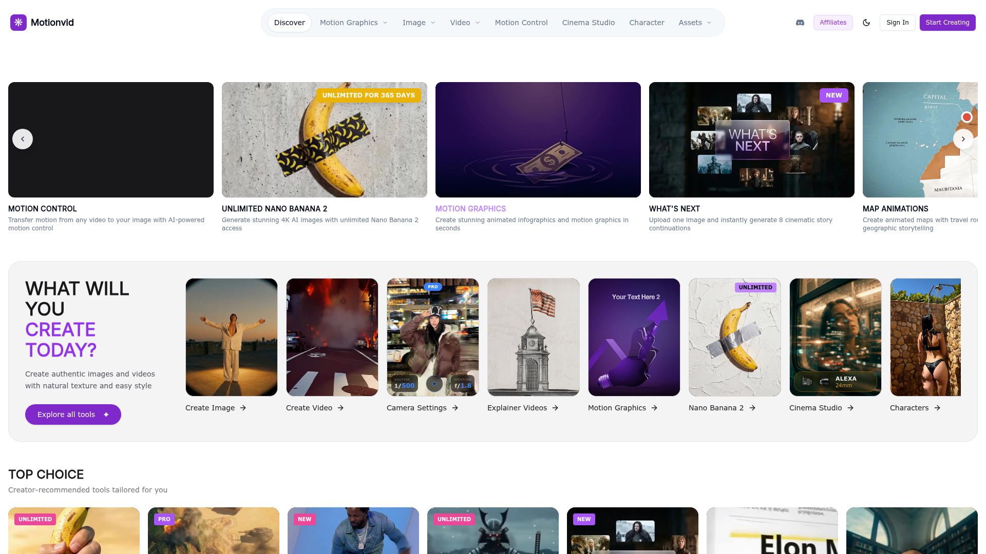 MotionVid.ai dashboard preview