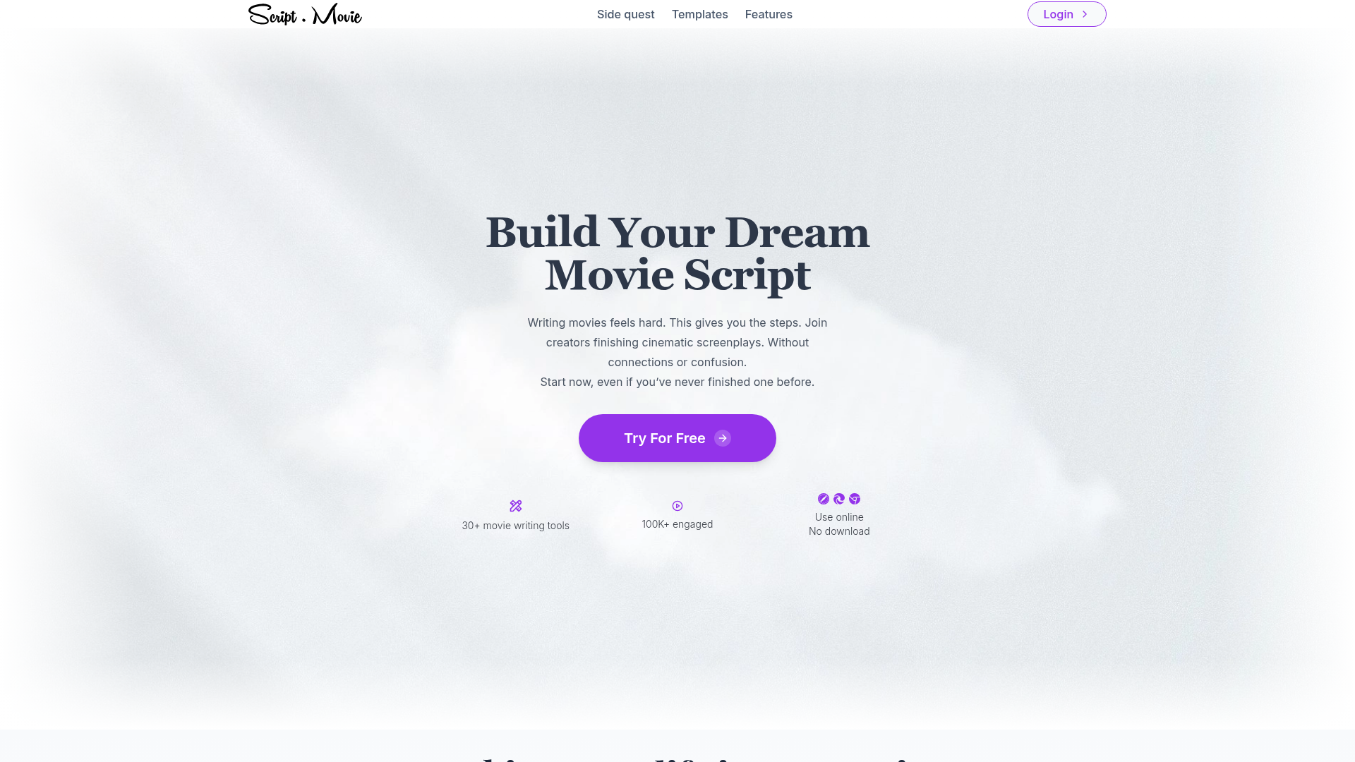 Script.Movie screenplay writing platform preview