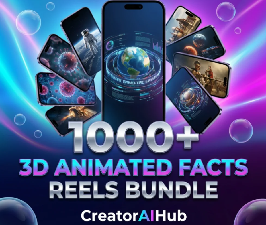 1000+ 3D Animated Facts Reels Bundle