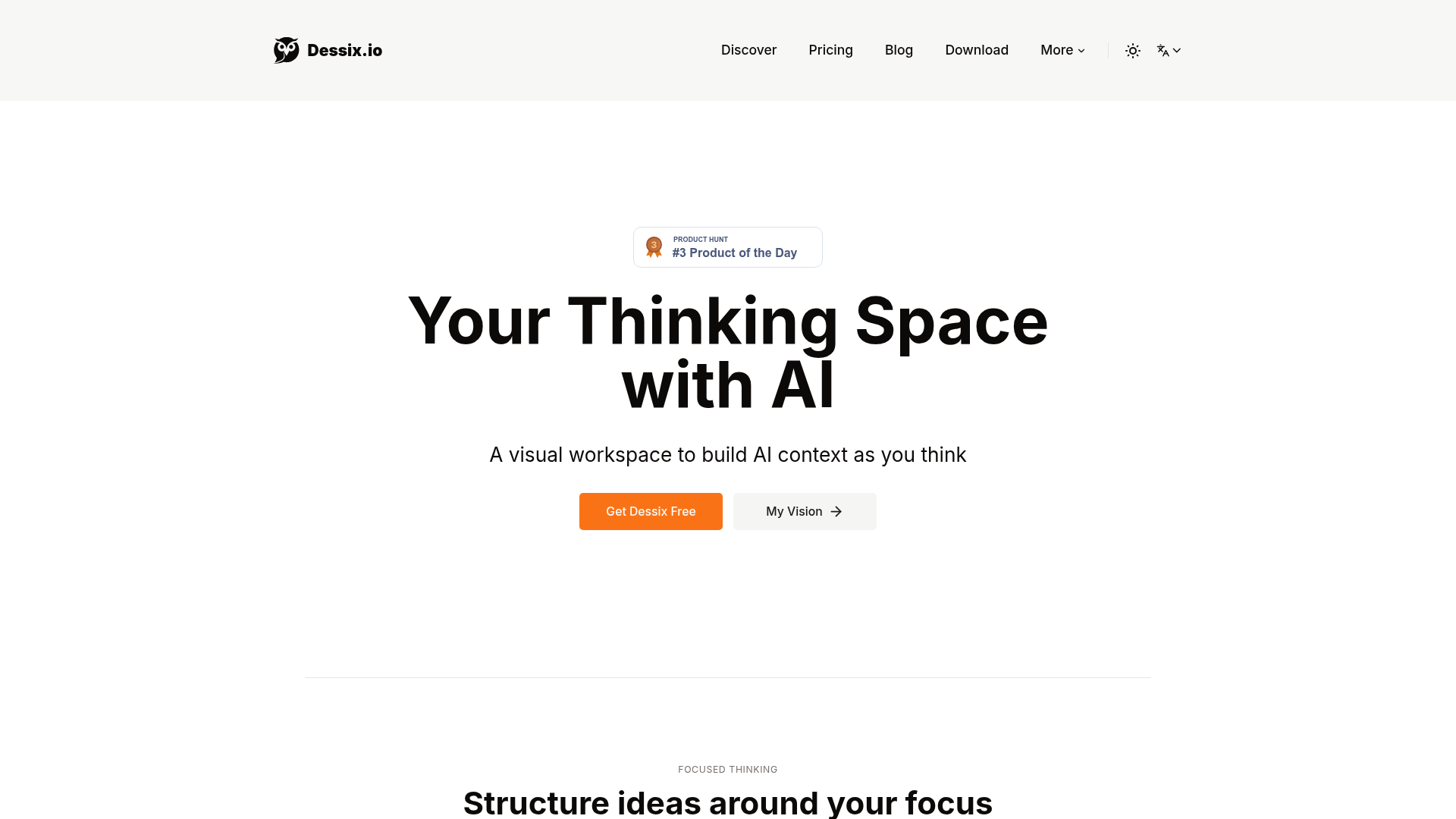 Dessix visual AI thinking workspace preview