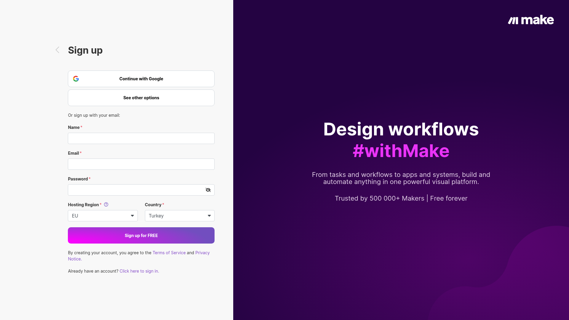Make.com visual automation builder