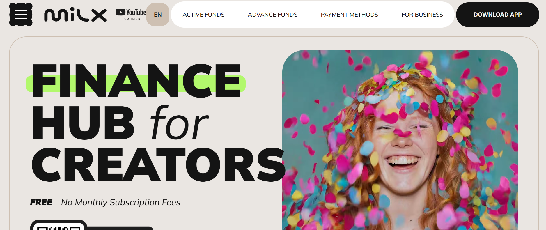Milx finance hub for creators preview