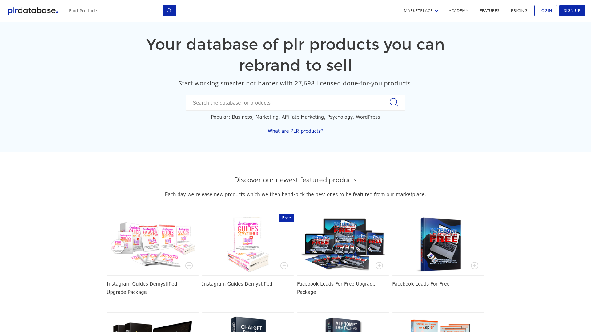 PLR Database preview